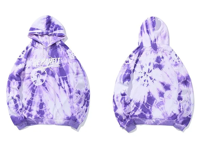 "TIE AND DYE" Sweat-shirt Hoodie à capuche Bleu - URB1™