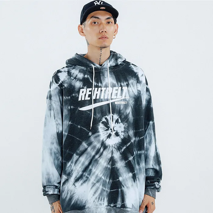 "TIE AND DYE" Sweat-shirt Hoodie à capuche Bleu - URB1™