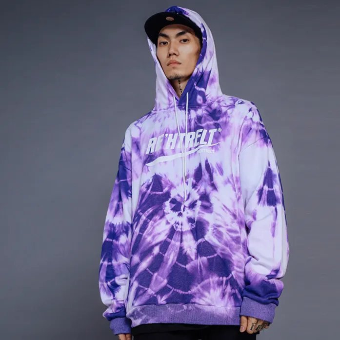 "TIE AND DYE" Sweat-shirt Hoodie à capuche Bleu - URB1™