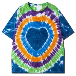 "Tie And Dye" T-shirt Multicolor Délavé oversize - URB1™