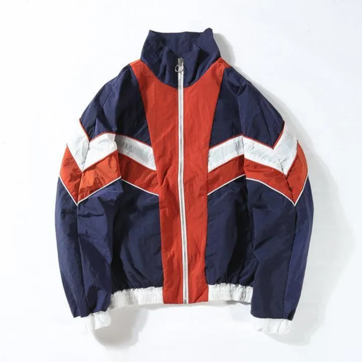 "VNTAG" Veste Coupe Vent Vintage Rétro Streetwear Bleu - URB1™