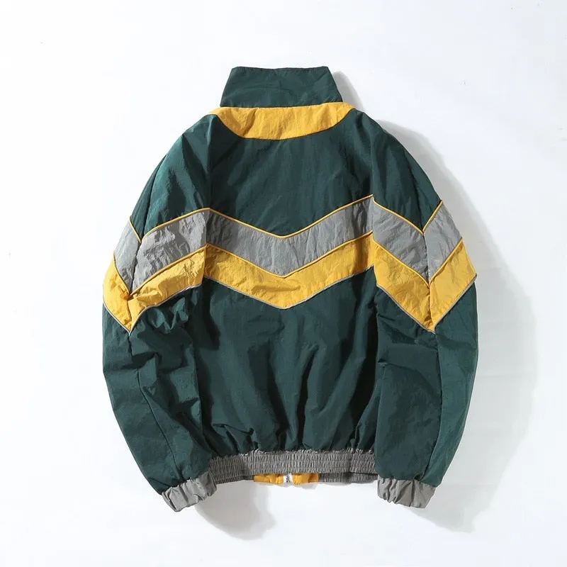 "VNTAG" Veste Coupe Vent Vintage Rétro Streetwear Vert - URB1™