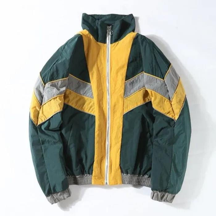 "VNTAG" Veste Coupe Vent Vintage Rétro Streetwear Vert - URB1™