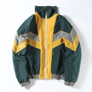 "VNTAG" Veste Coupe Vent Vintage Rétro Streetwear Vert - URB1™