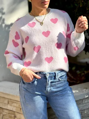 "Wanda" Heart Shape Long Sleeve Sweater