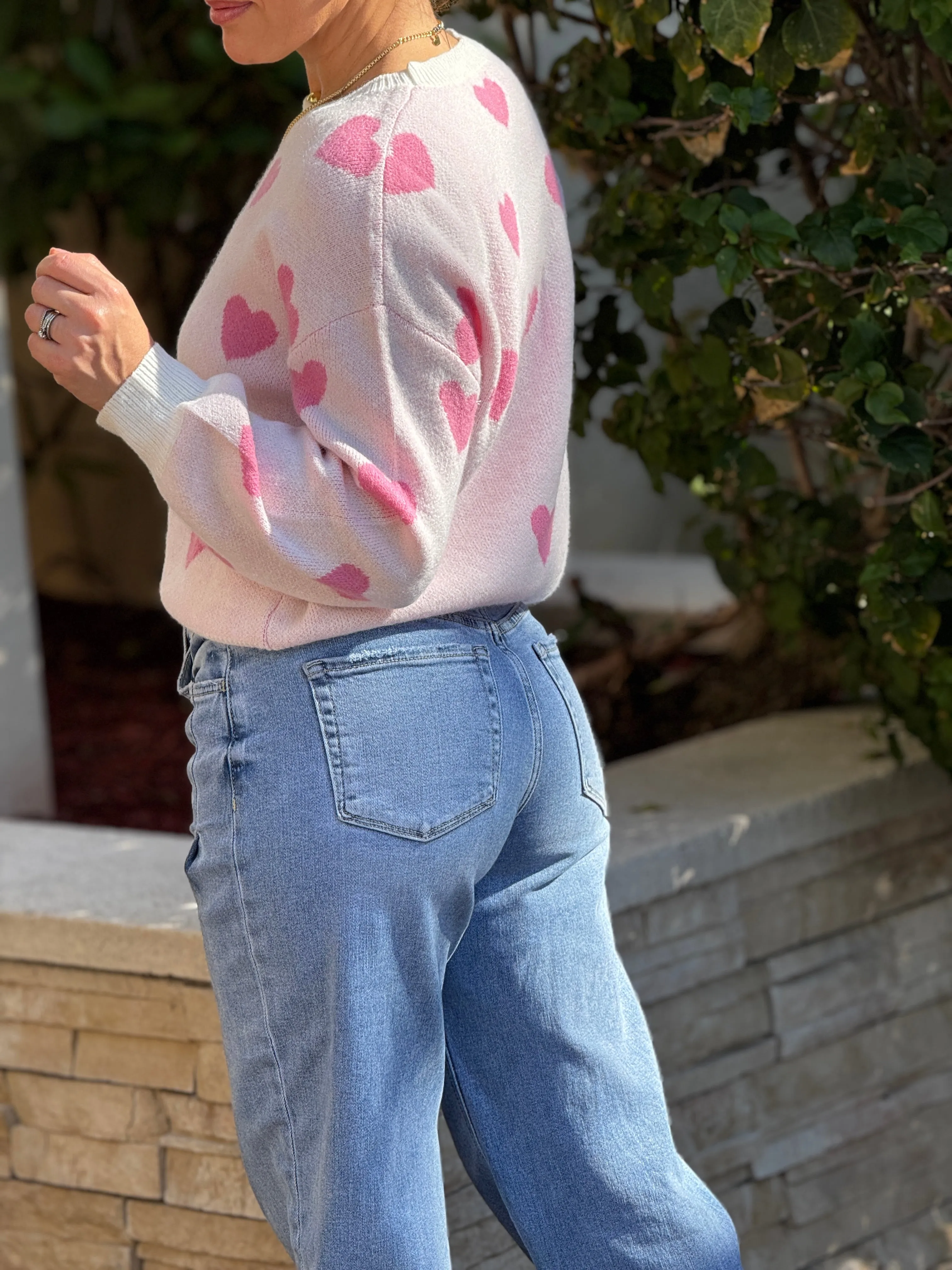 "Wanda" Heart Shape Long Sleeve Sweater