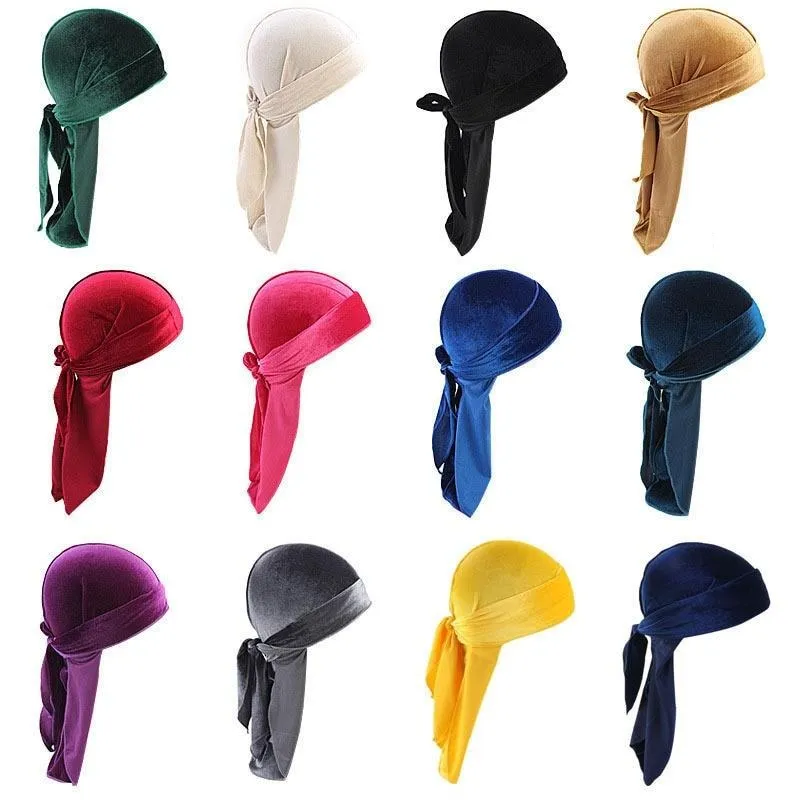 "WAVES" DURAG BLEU EN VELOUR - URB1™