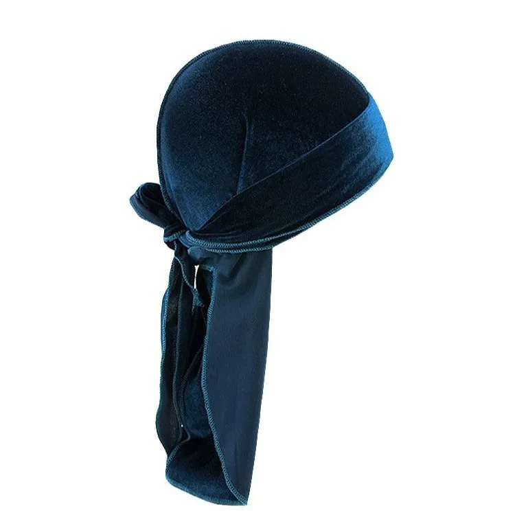 "WAVES" DURAG BLEU EN VELOUR - URB1™