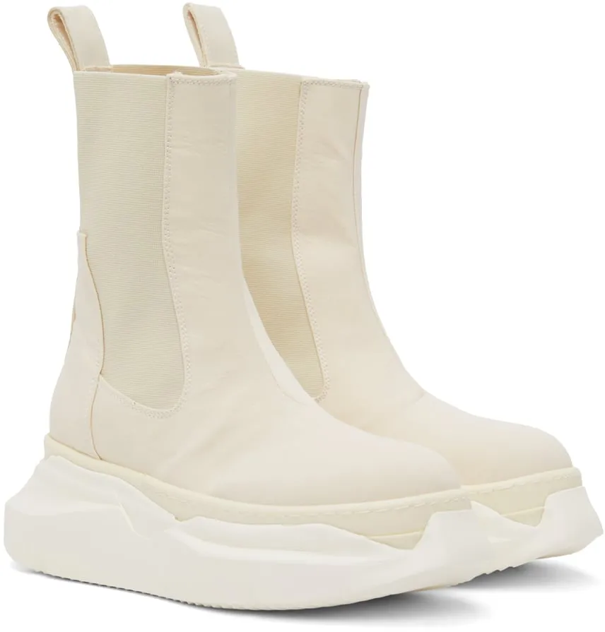 RICK OWENS DRKSHDW Off-White Beatle Abstract Ankle Boots