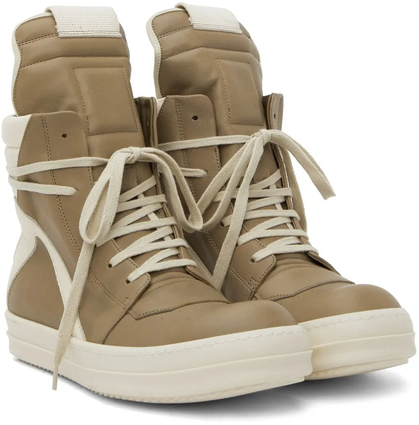 RICK OWENS Khaki Geobasket Sneakers