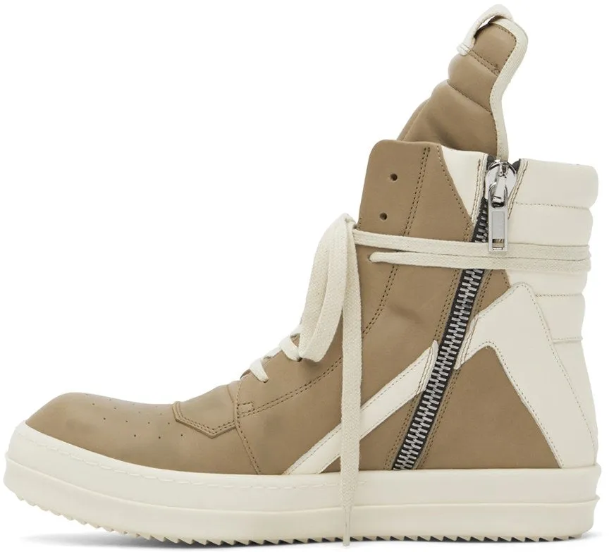 RICK OWENS Khaki Geobasket Sneakers