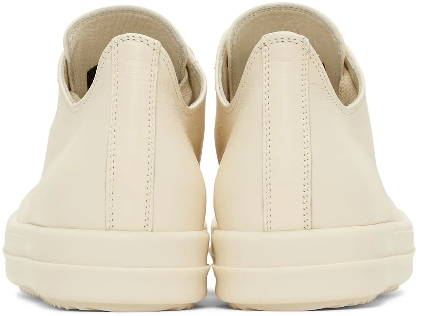 RICK OWENS Off-White Full Grain Low Sneakers