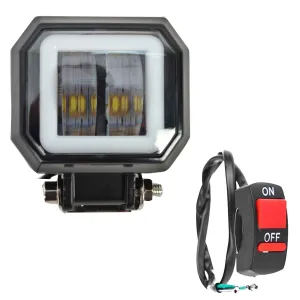 R.J.VON Bike Fog Light (Set of 1 Focus White Ring Blue ,20 W)