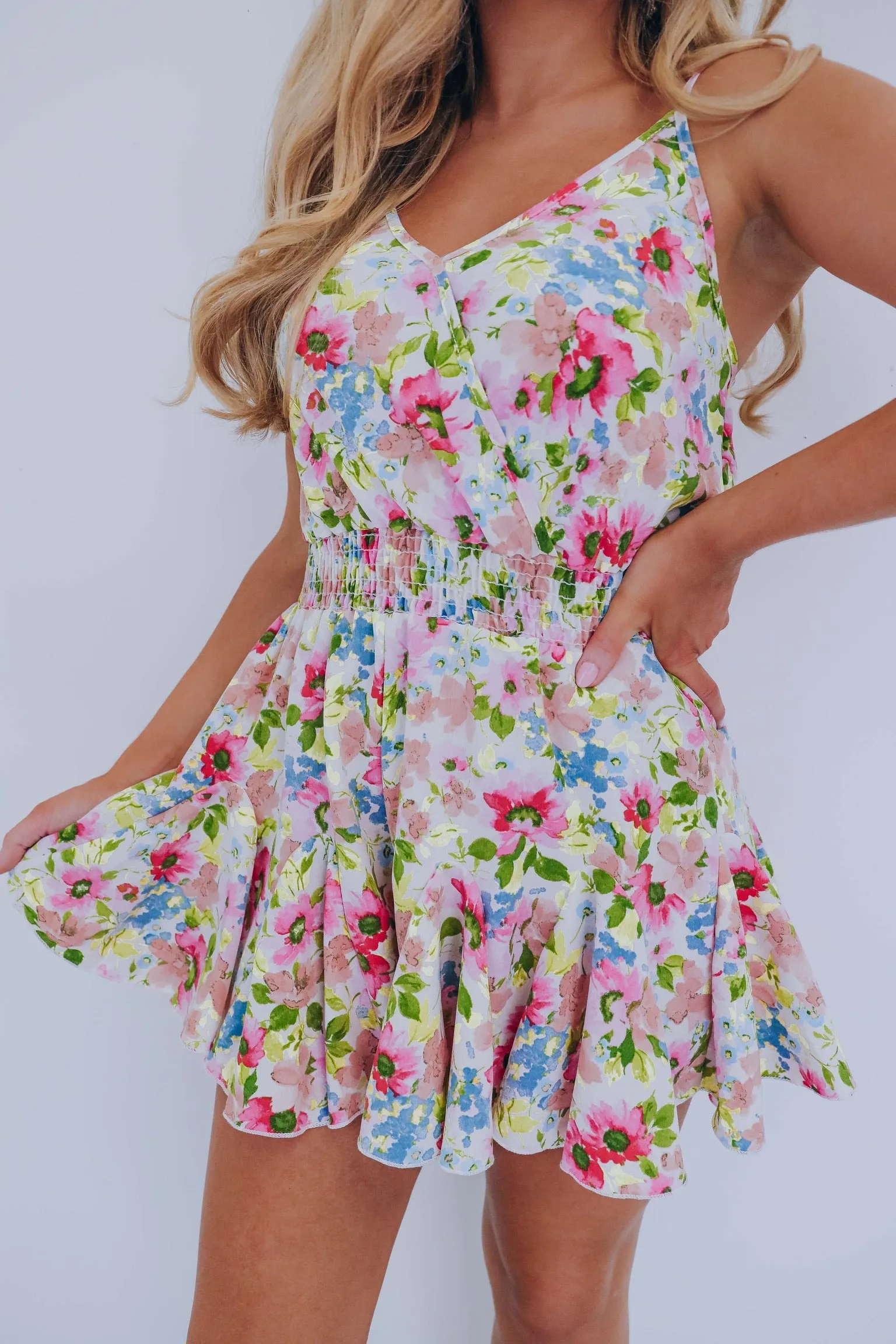 Sabrina Surplice Floral Romper