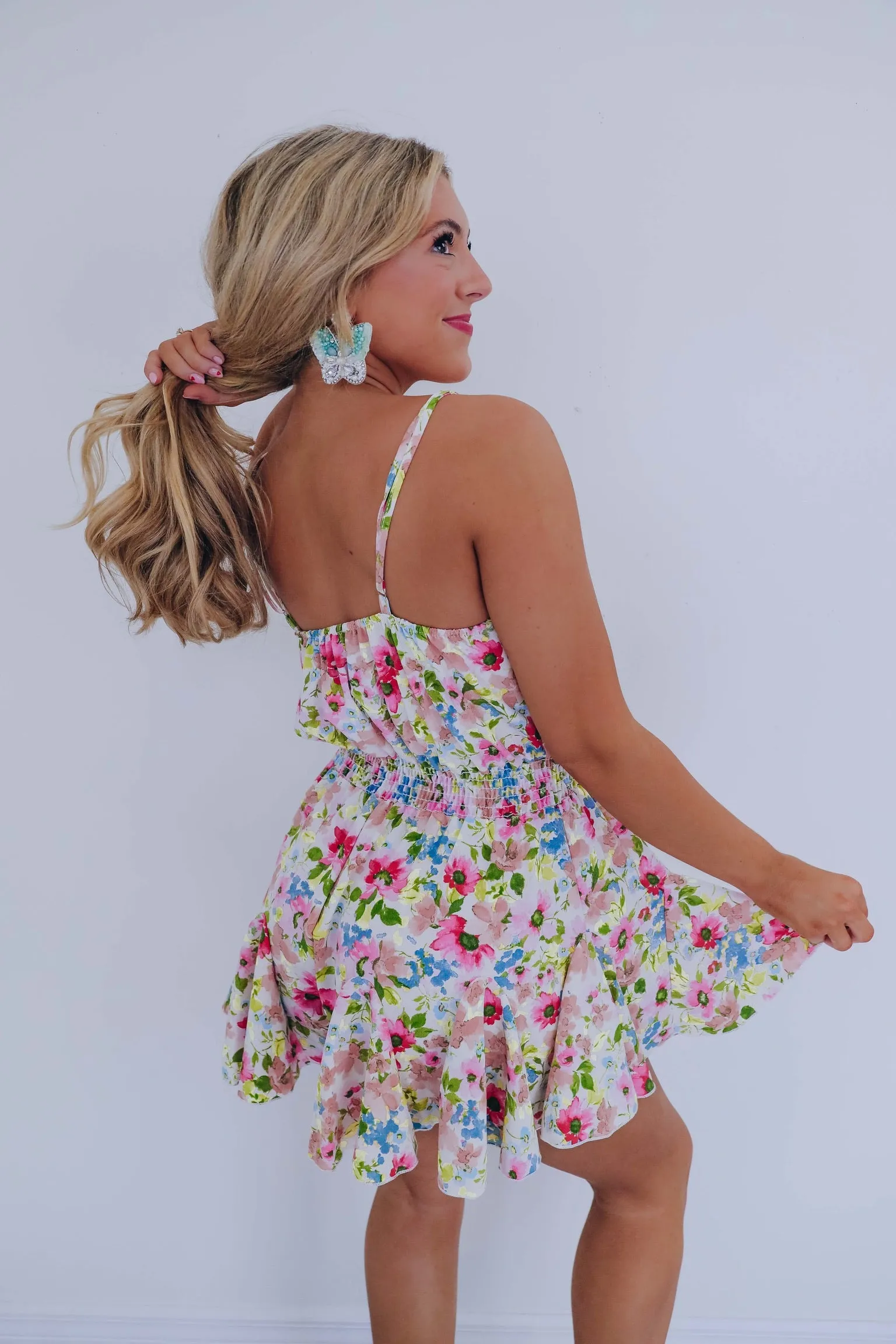 Sabrina Surplice Floral Romper