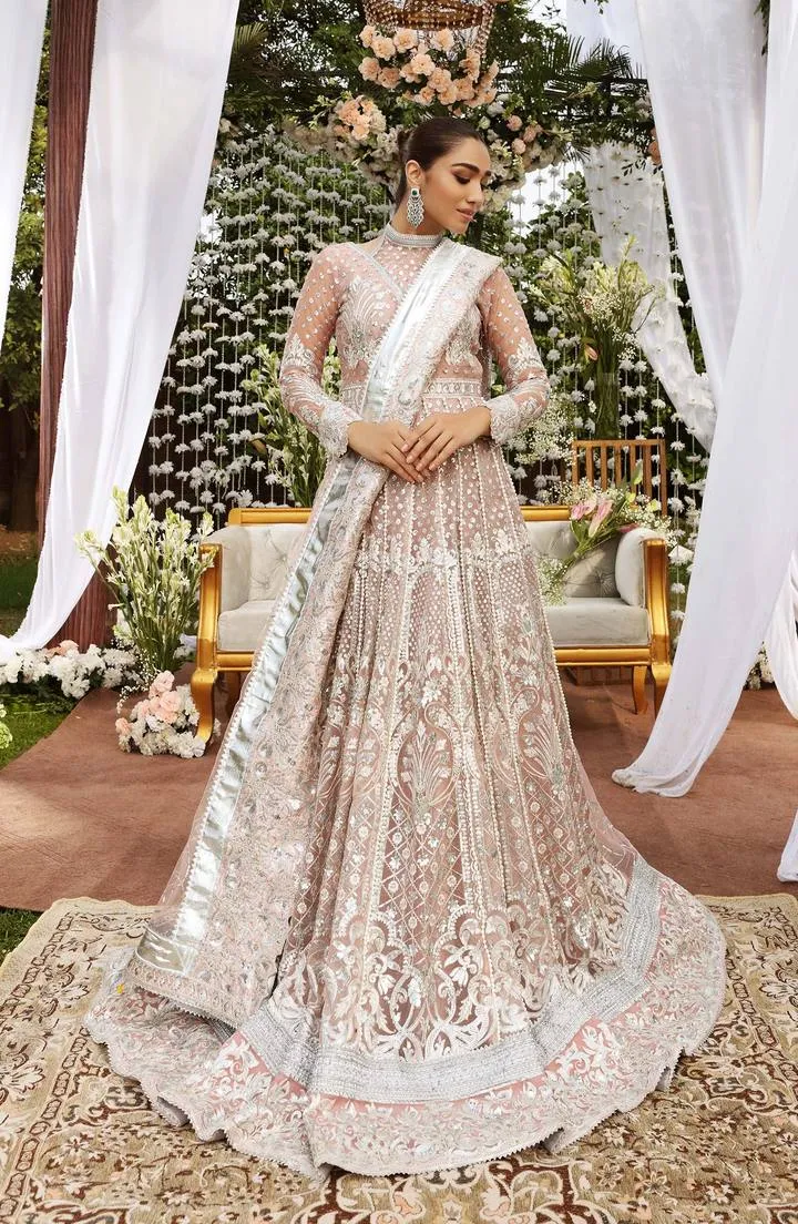 SFM0011 FLUORESCENT | Shamrock Premium Resplendent Luxury Wedding Collection 2021 | Unstitched Embroidered Organza Suits