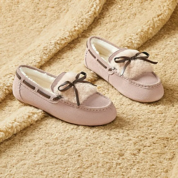 Sohiwoo Women Round Toe Muffin Bottom Snow Loafers