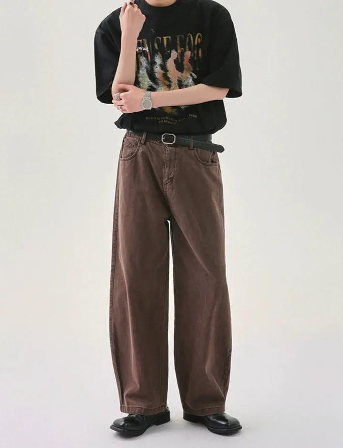 Straight Loose-Fit Distressed Pants