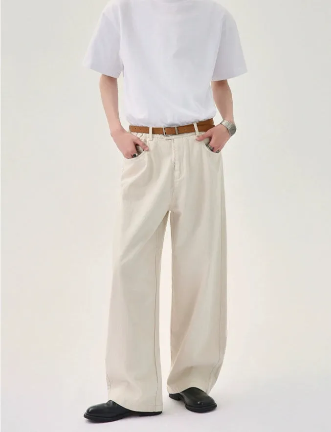 Straight Loose-Fit Distressed Pants