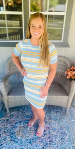 Stripe Mini Sweater Dress