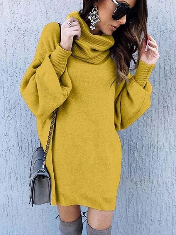 Stunncal Loose-Fit Turtleneck Dress
