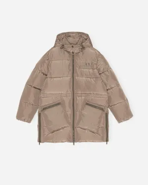Tech Puffer Oversized Midi Jacket - Fossil