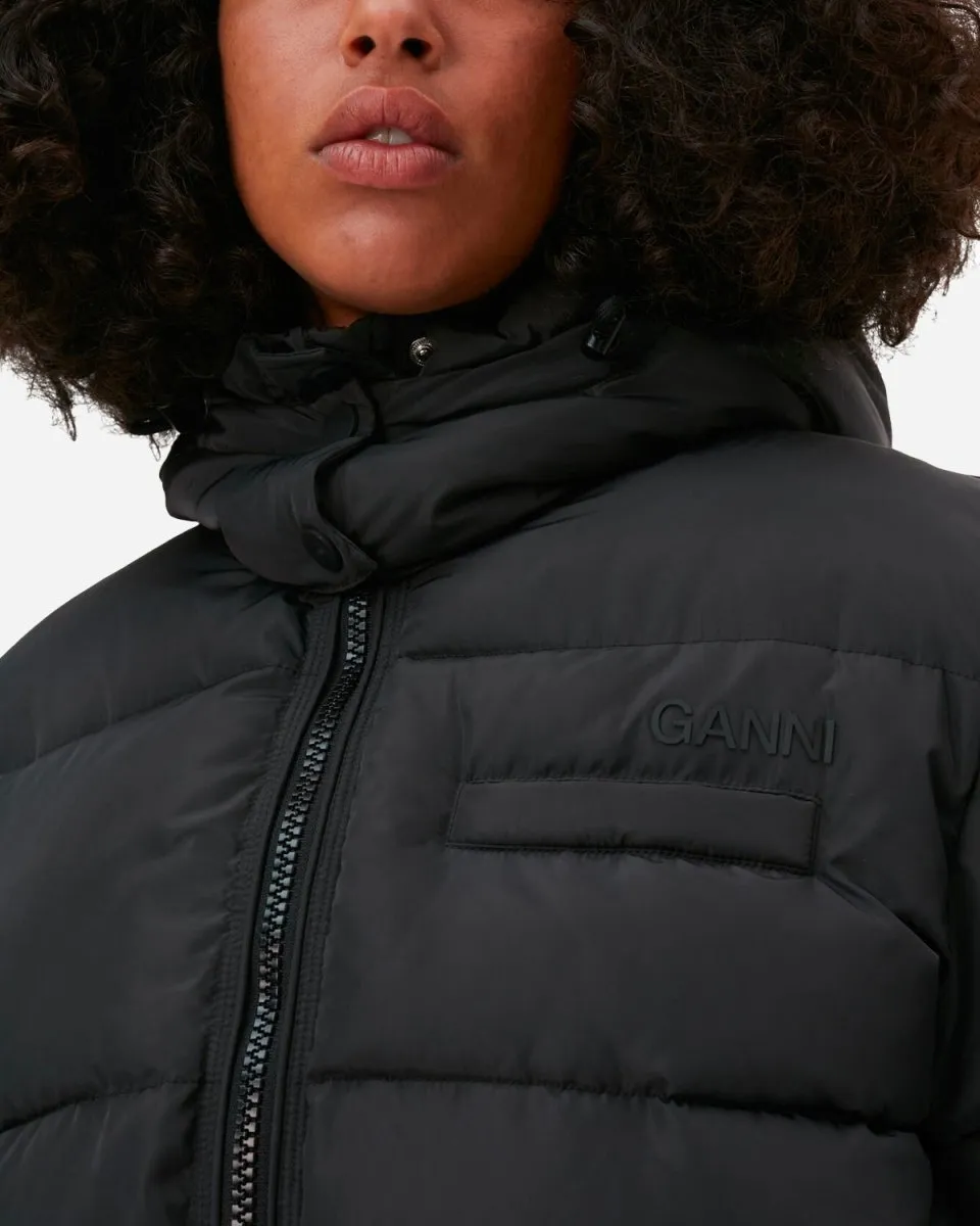 Tech Puffer Oversized Midi Jacket - Phantom