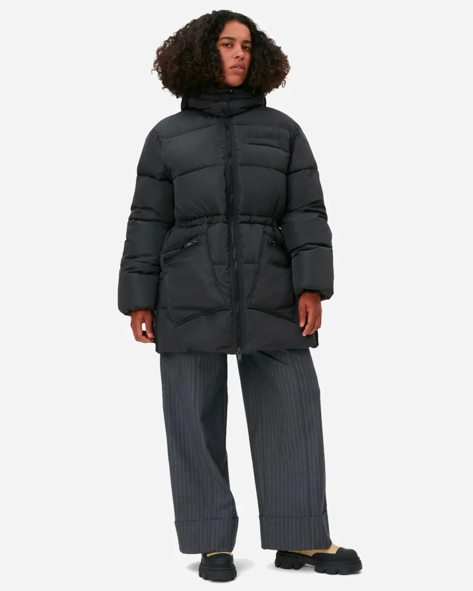 Tech Puffer Oversized Midi Jacket - Phantom