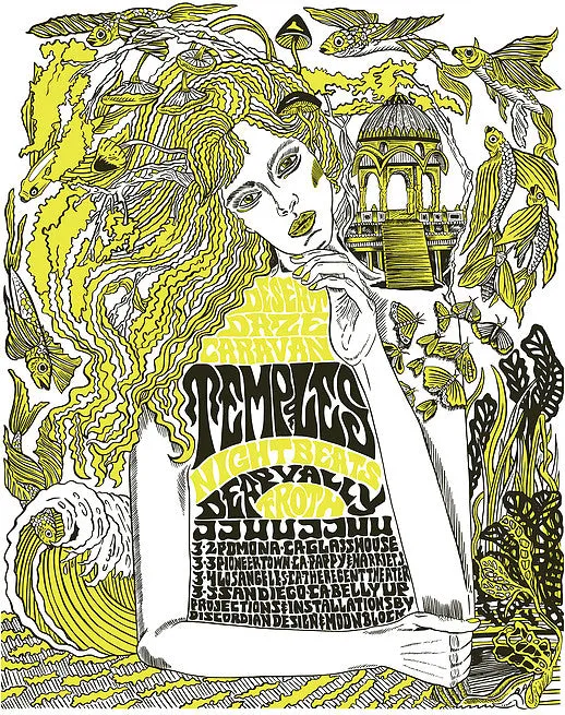 Temples Screen Print Framed Art