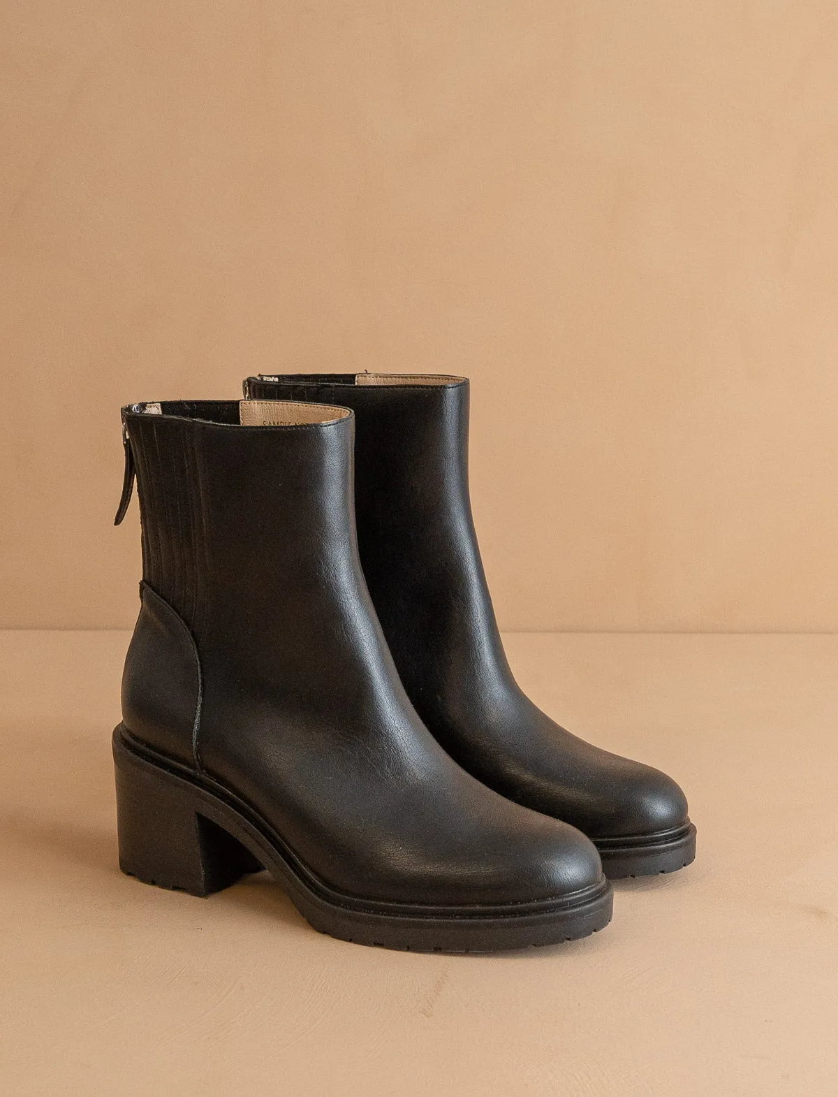 The Megan | Black Lug Chelsea Bootie