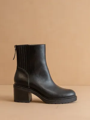 The Megan | Black Lug Chelsea Bootie