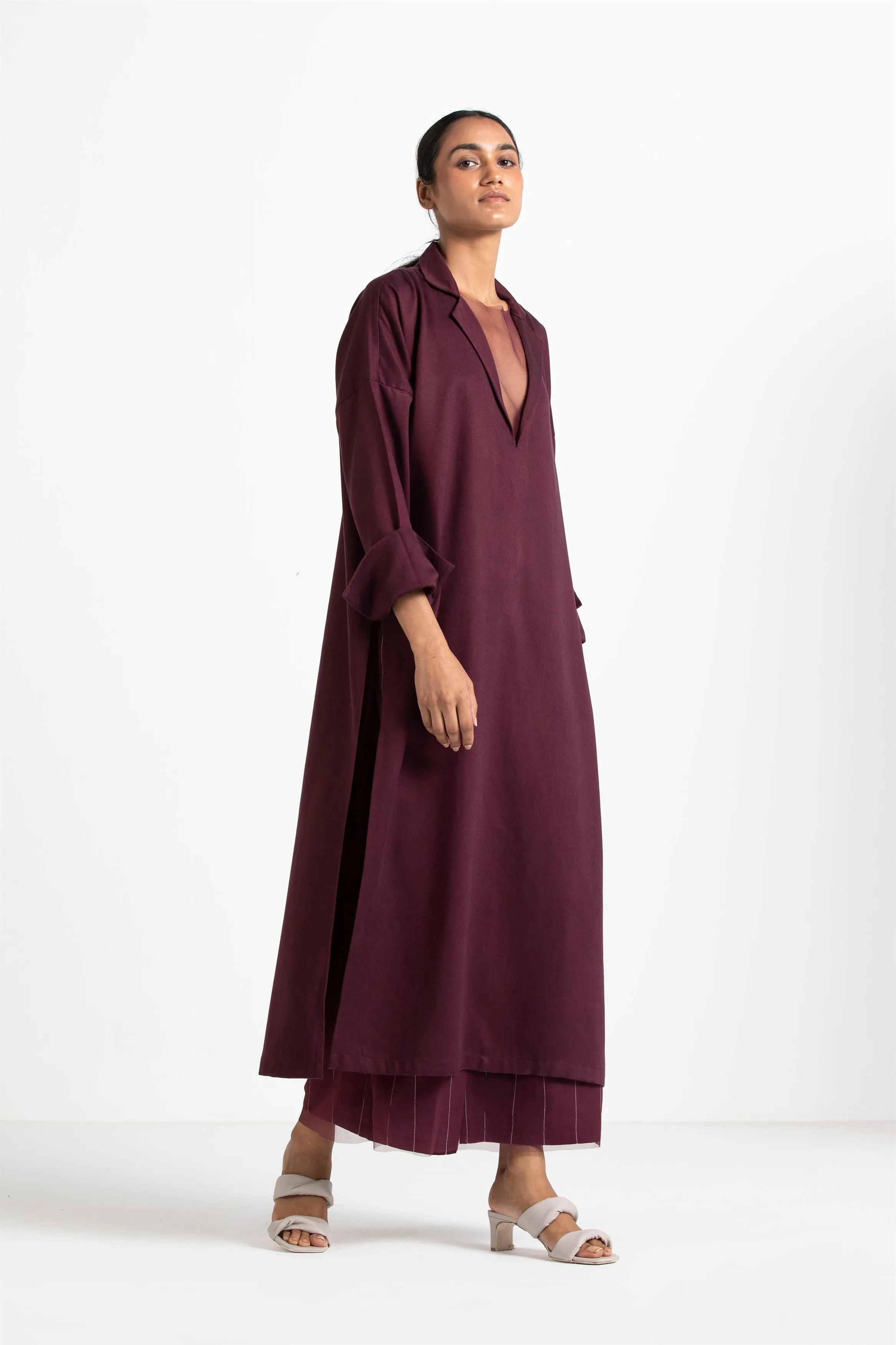 THREE   -   V-Neck Tunic Co Ord (Set Of 3)