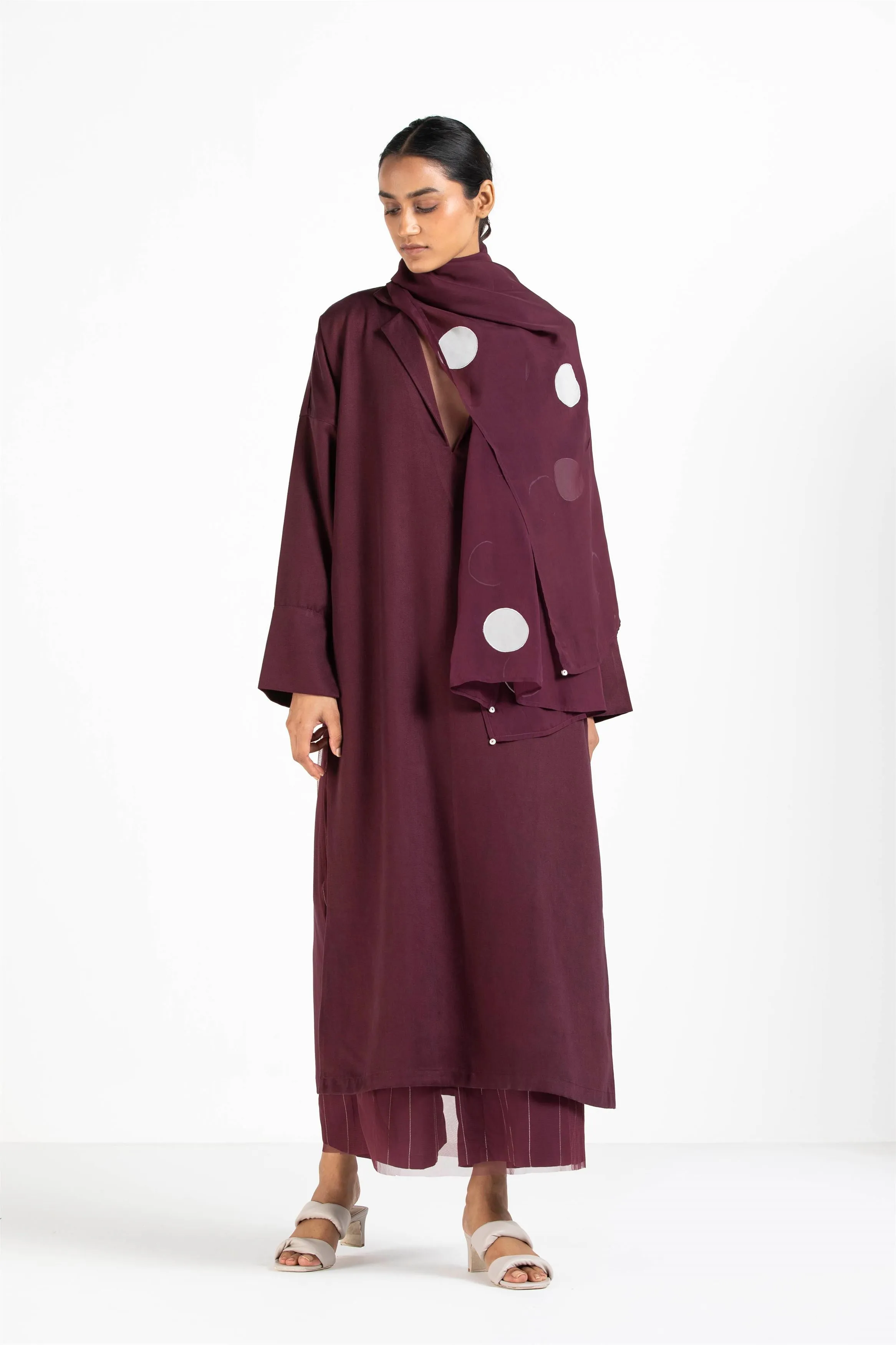 THREE   -   V-Neck Tunic Co Ord (Set Of 3)