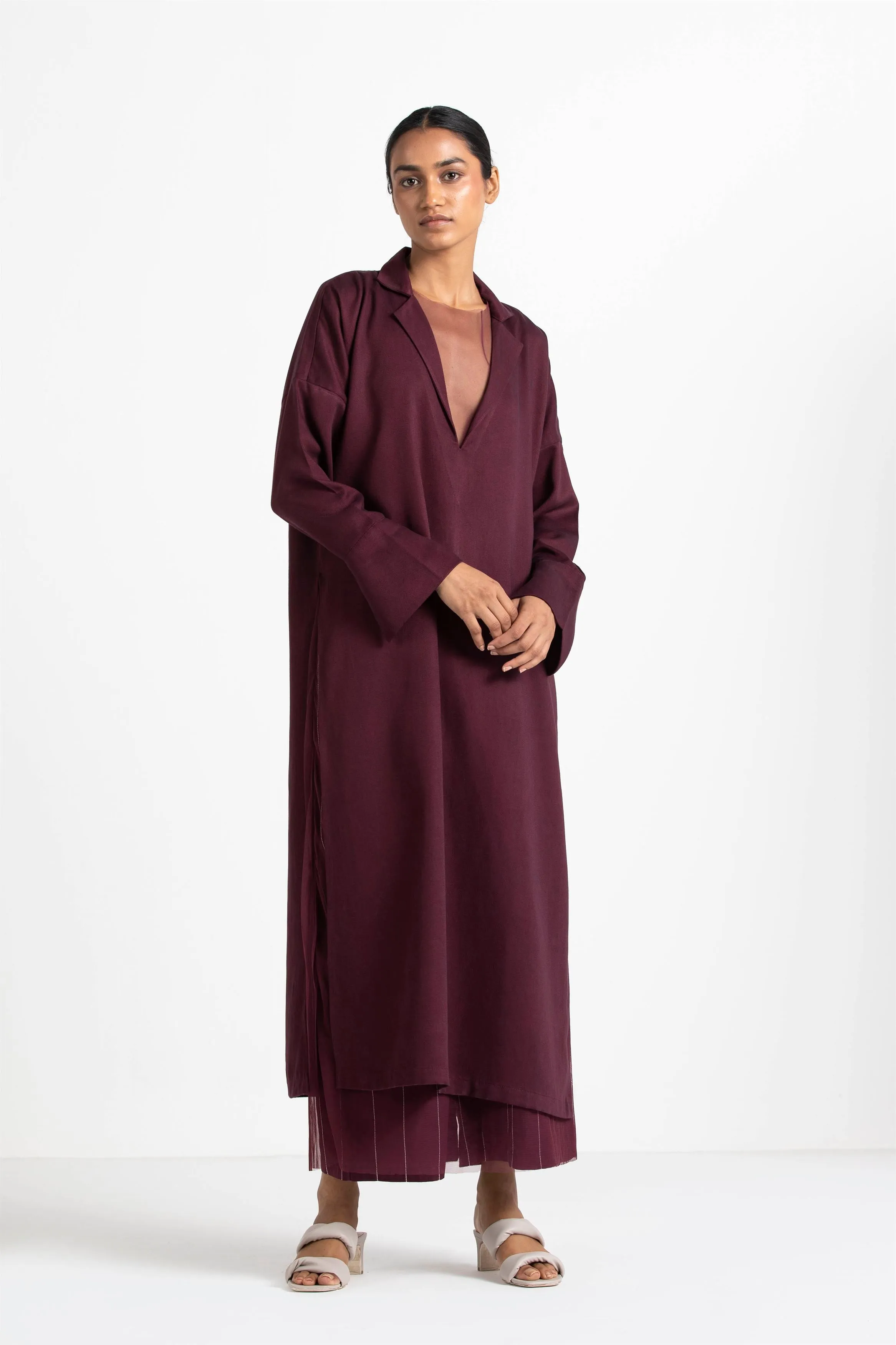 THREE   -   V-Neck Tunic Co Ord (Set Of 3)