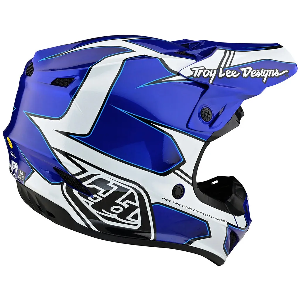 TLD - SE4 Poly MIPS Matrix Blue/White Helmet
