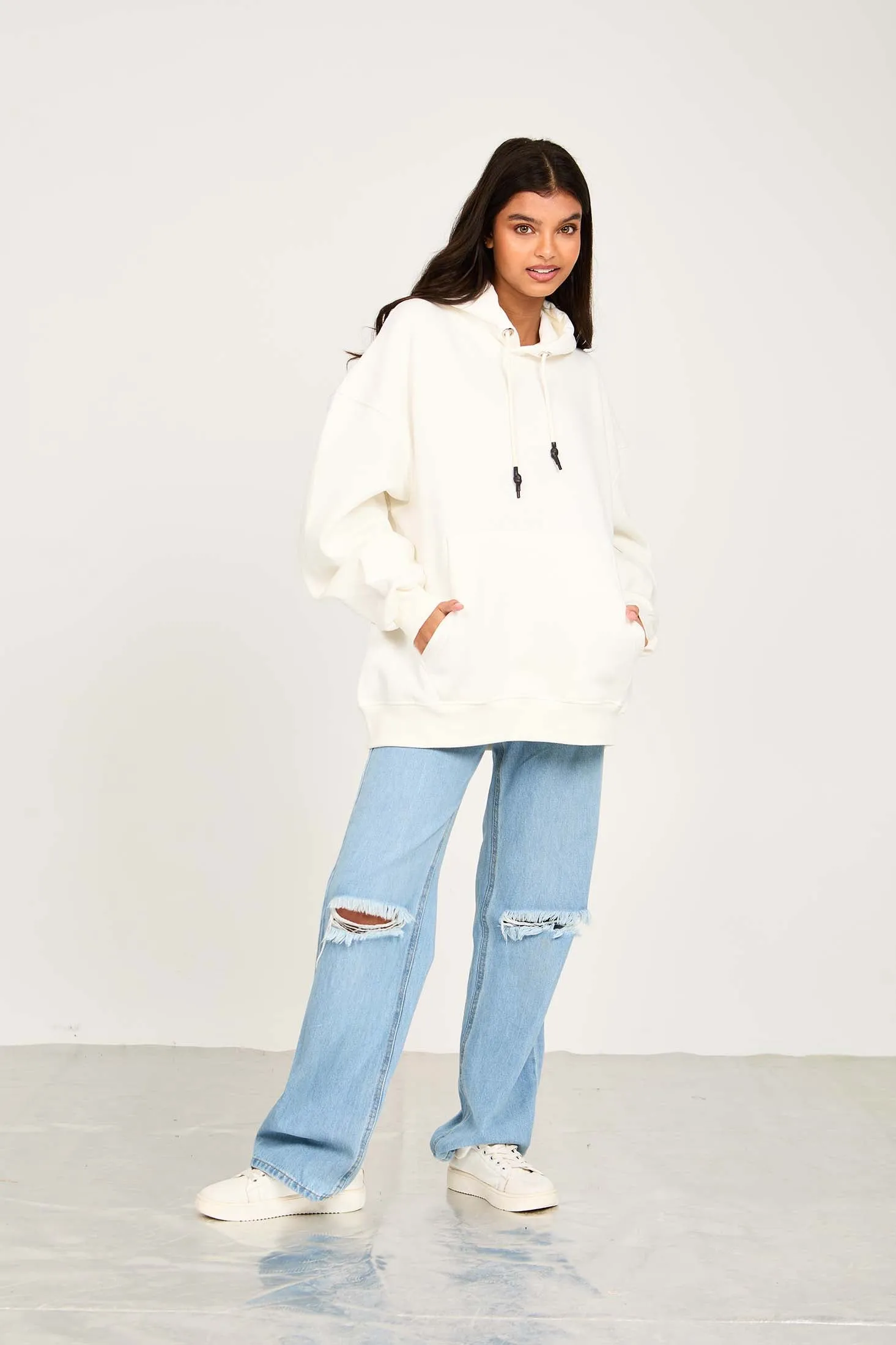 Unisex Sweat Shirt  Loose Fit White