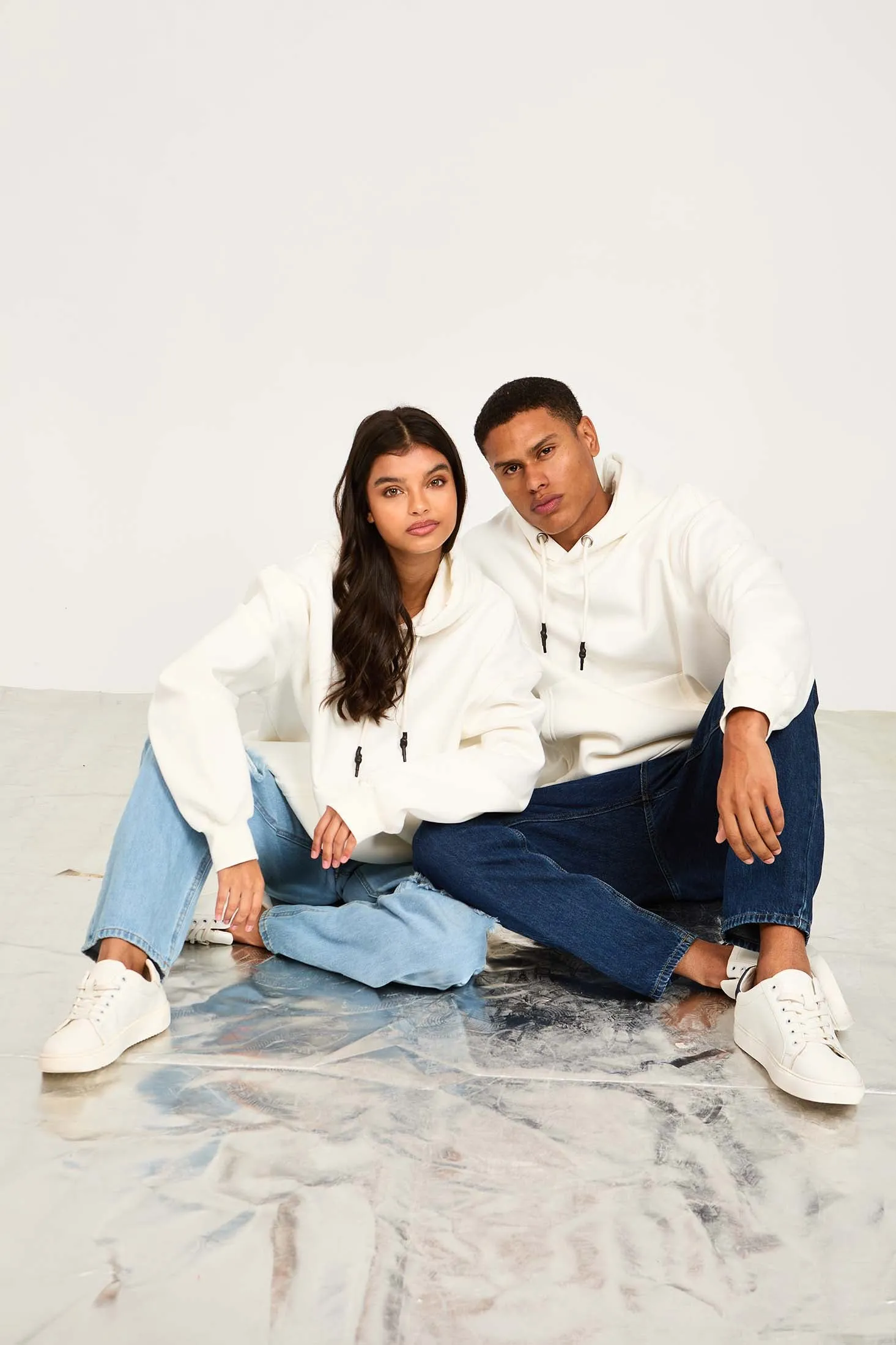 Unisex Sweat Shirt  Loose Fit White