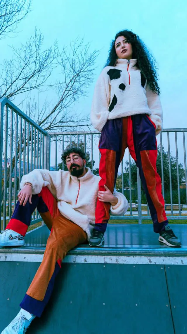 Velvet Multicolored Baggy Pants