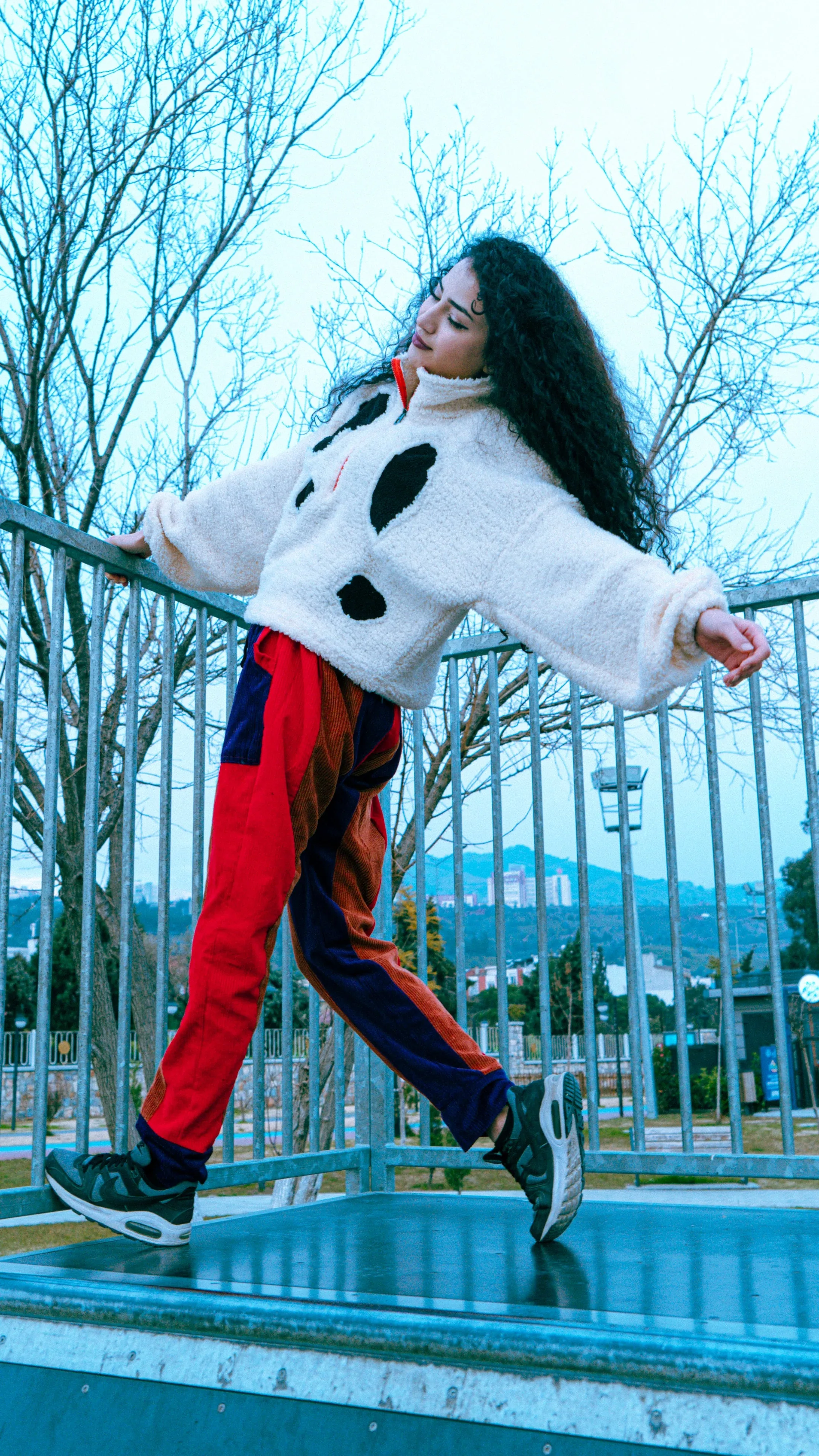 Velvet Multicolored Baggy Pants