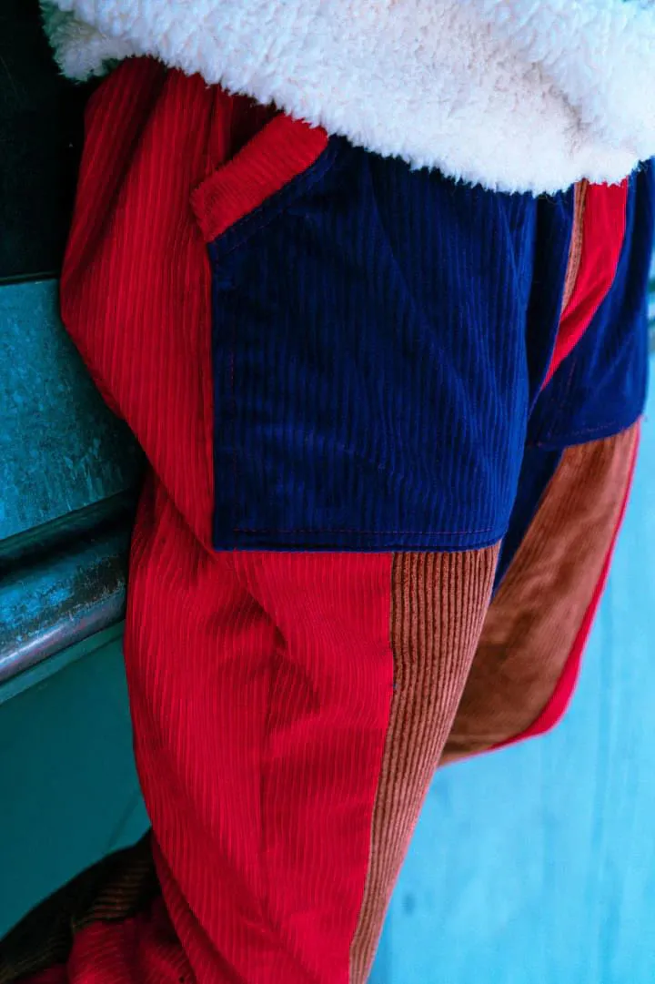 Velvet Multicolored Baggy Pants