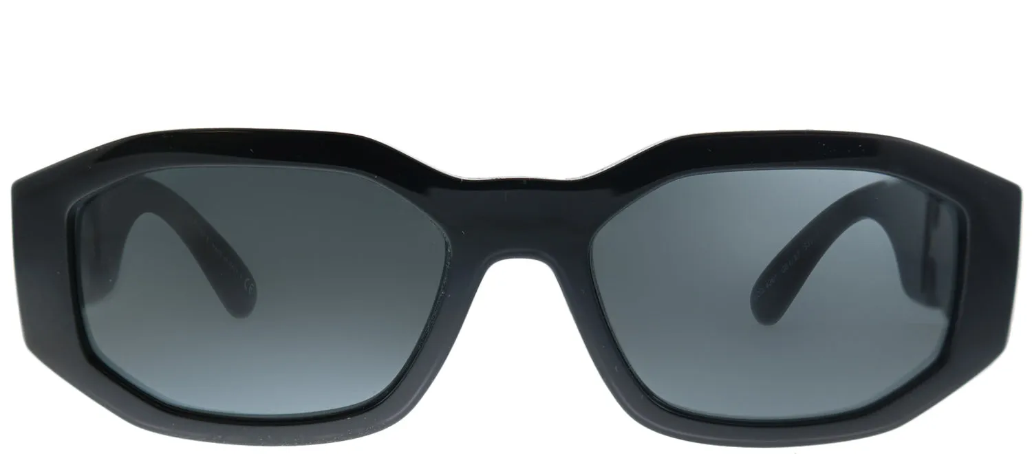 Versace VE 4361 GB1/87 Geometric Plastic Black Sunglasses with Grey Lens