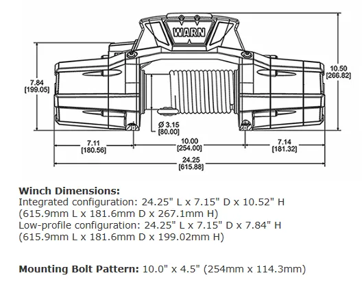WARN - ZEON 10 PLATINUM WINCH - 92810