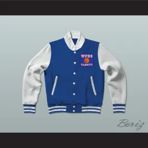 Will Foster High School Patriots Blue Varsity Letterman Jacket-Style Sweatshirt The Red Sneakers