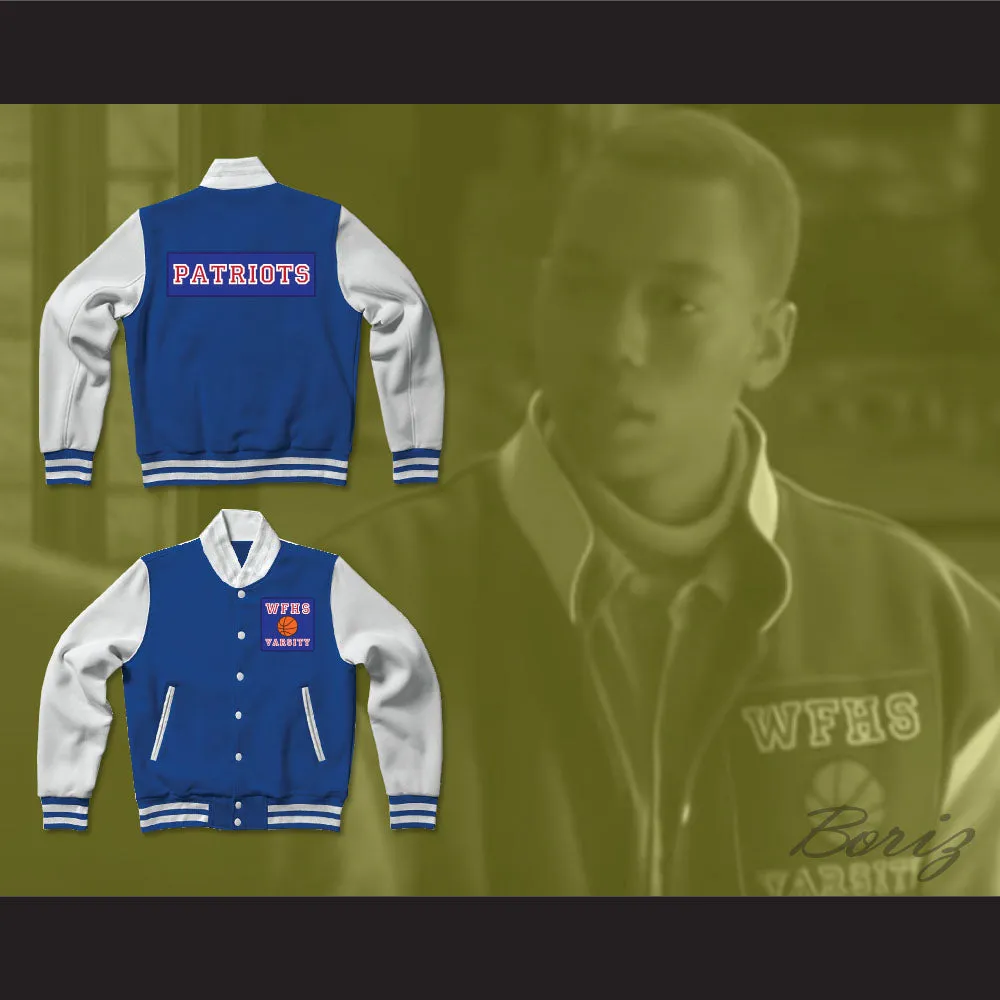 Will Foster High School Patriots Blue Varsity Letterman Jacket-Style Sweatshirt The Red Sneakers