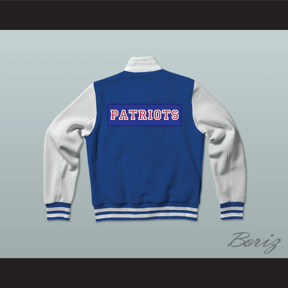 Will Foster High School Patriots Blue Varsity Letterman Jacket-Style Sweatshirt The Red Sneakers