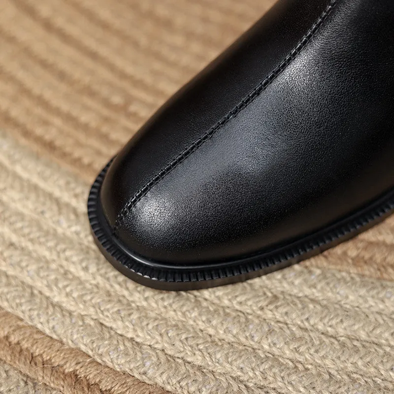 Women Wool Genuine Leather Ankle Boots