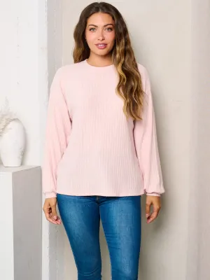 WOMEN'S LONG SLEEVES RIBBED TOP