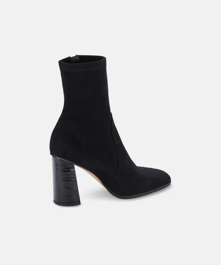 Women's Petya Booties - Black Stella Suede (Sizes 9.5, 10)