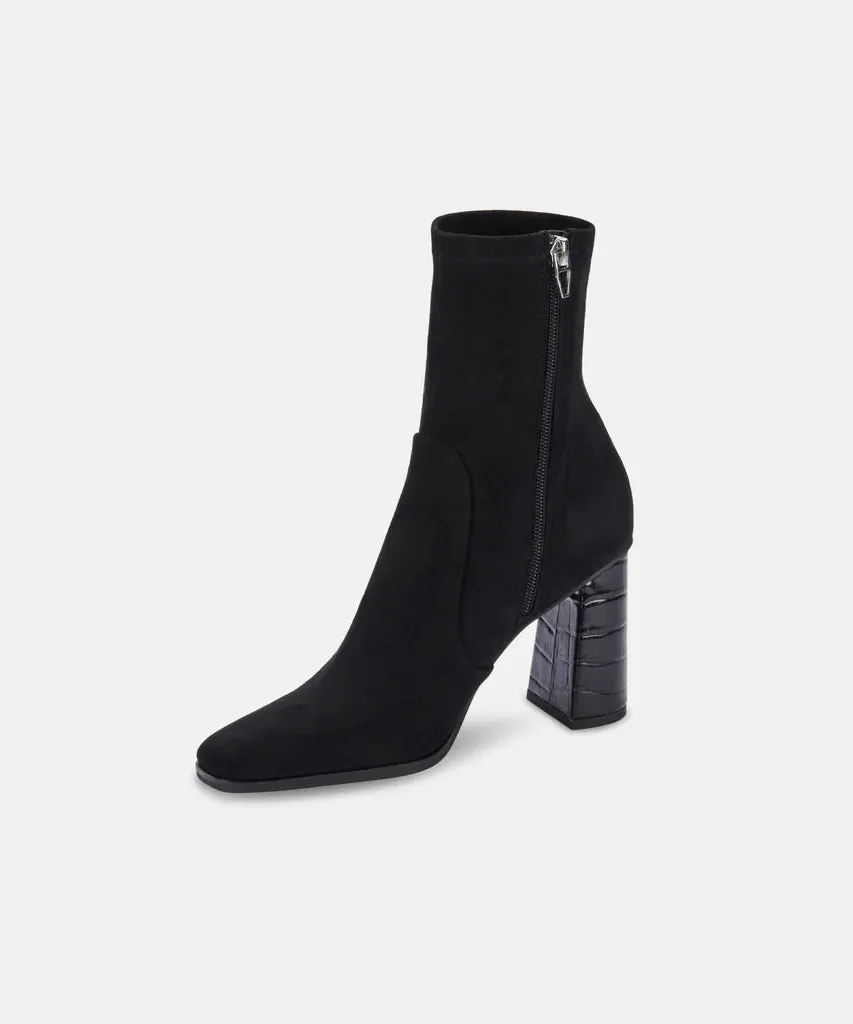 Women's Petya Booties - Black Stella Suede (Sizes 9.5, 10)
